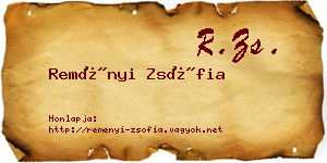 Reményi Zsófia névjegykártya